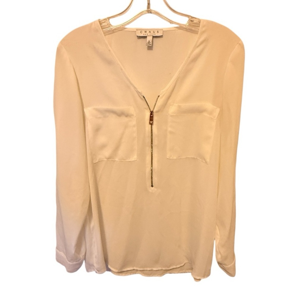 Chaus New York White Blouse
